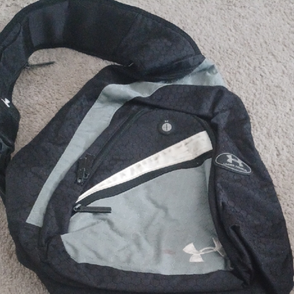 Under Armour Black and Gray Belt Bag Sporty Design